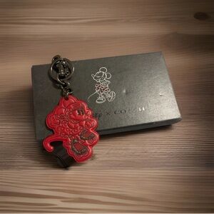 Coach Disney X Minnie Mouse Rollerskate Keyfob Keychain Purse Charm